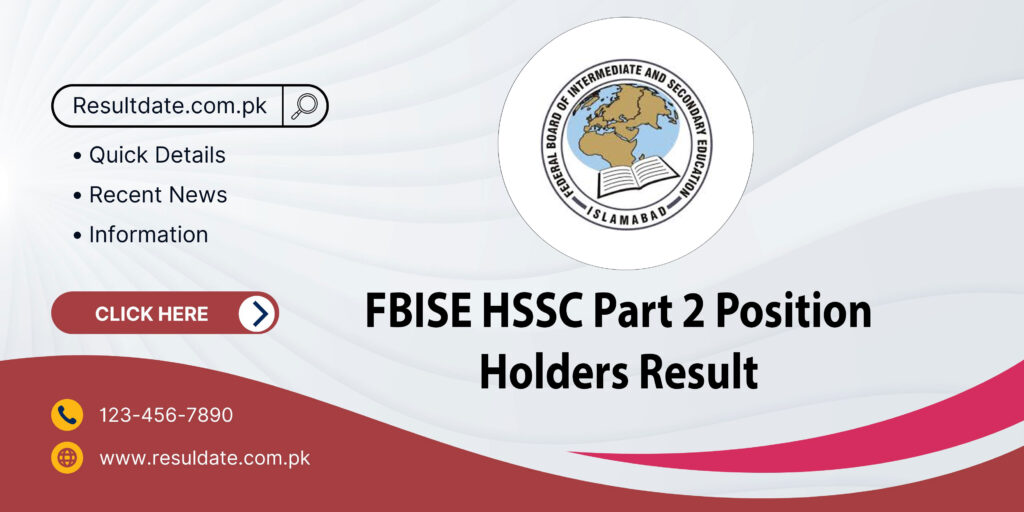 FBISE HSSC Part 2 Position Holders Result