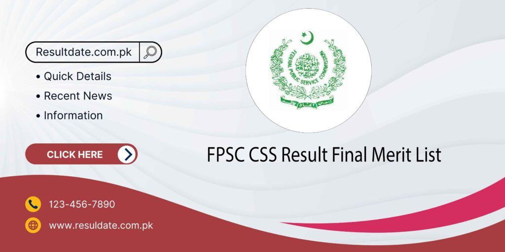 FPSC CSS Result Final Merit List
