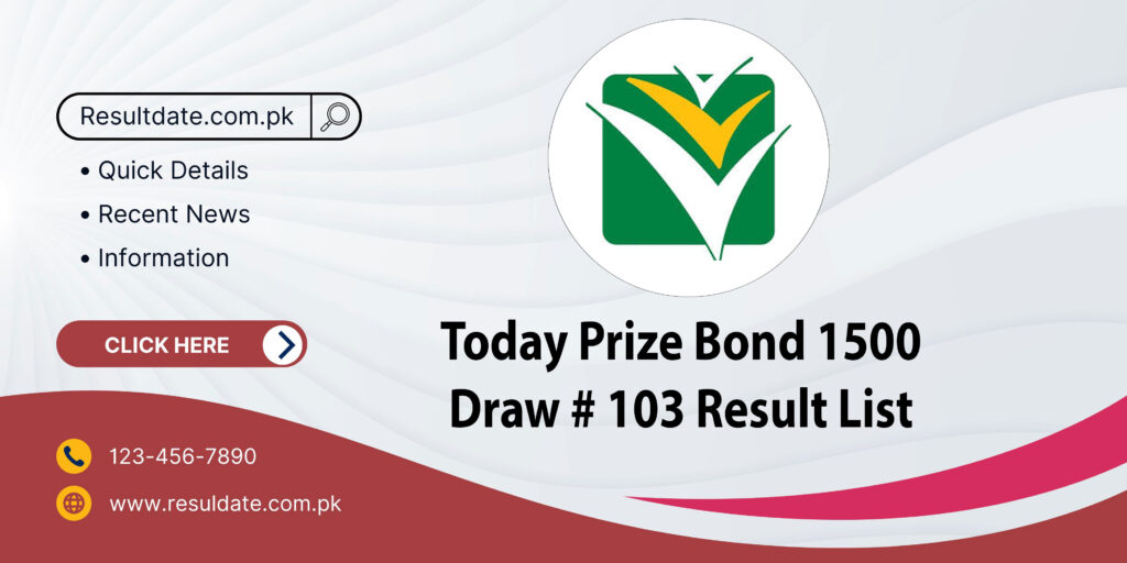 Prize Bond 1500 Draw 103 Result List